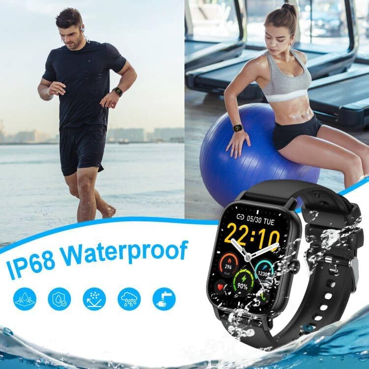 Smartwatch Damen Herren mit Telefonfunktion, 1.85" Touchscreen Fitnessuhr, IP68 Wasserdicht Smart Watch mit schrittzähler Pulsmesser Schlafmonitor 112 Sportmodi Armbanduhr für Android iOS