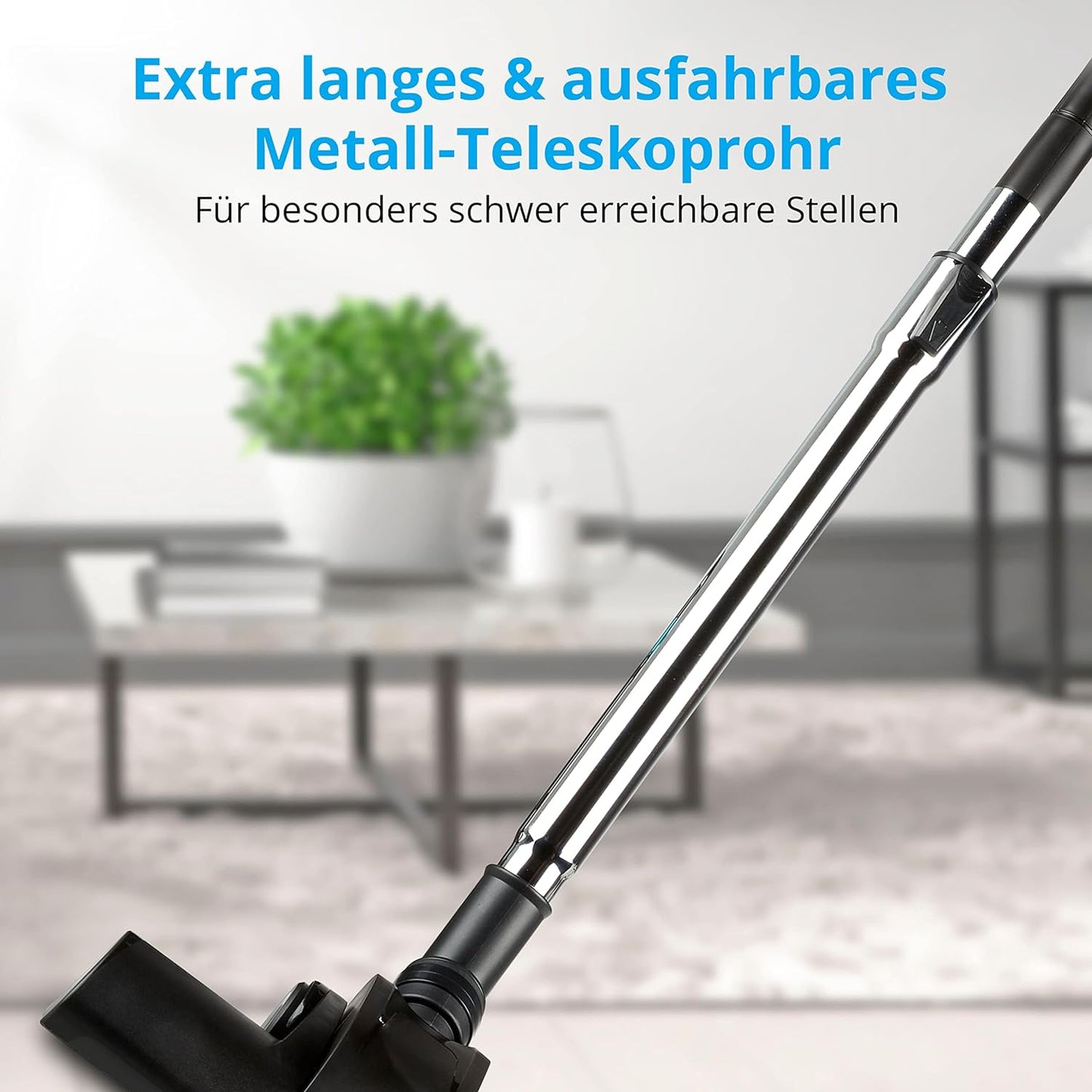 Beutelloser Staubsauger ohne Beutel,900W Staubsauger|70dB|Bodenstaubsauger|HEPA Filter Bodendüse für Parkett,Teppich,Fliesen,leistungsstarker Staubsauger mit 5m Kabel=13m Aktionsradius 2,2L